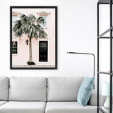 Shop Palm House I Photo Canvas Art Print-Boho, Botanicals, Green, Photography, Photography Canvas Prints, Pink, Portrait, Tropical, View All-framed wall decor artwork