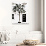 Shop Palm House II Photo Canvas Art Print-Boho, Coastal, Green, Hamptons, Photography, Photography Canvas Prints, Portrait, Tropical, View All, White-framed wall decor artwork