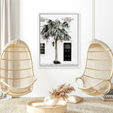 Shop Palm House II Photo Canvas Art Print-Boho, Coastal, Green, Hamptons, Photography, Photography Canvas Prints, Portrait, Tropical, View All, White-framed wall decor artwork