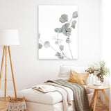 Shop Eucalyptus I Photo Canvas Art Print-Botanicals, Florals, Green, Photography, Photography Canvas Prints, Portrait, View All, White-framed wall decor artwork