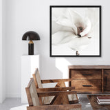 Shop White Magnolia (Square) Photo Canvas Art Print-Florals, Hamptons, Photography Canvas Prints, Square, View All, White-framed wall decor artwork