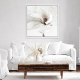 Shop White Magnolia (Square) Photo Canvas Art Print-Florals, Hamptons, Photography Canvas Prints, Square, View All, White-framed wall decor artwork