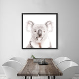Shop Koala (Square) Photo Canvas Art Print-Animals, Baby Nursery, Grey, Photography Canvas Prints, Square, View All, White-framed wall decor artwork