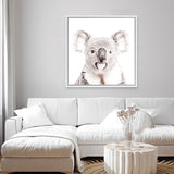 Shop Koala (Square) Photo Canvas Art Print-Animals, Baby Nursery, Grey, Photography Canvas Prints, Square, View All, White-framed wall decor artwork