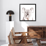 Shop Koala (Square) Photo Art Print-Animals, Baby Nursery, Grey, Photography, Square, View All, White-framed poster wall decor artwork