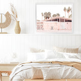 Shop Palm Springs Pink Building Photo Art Print-Boho, Landscape, Neutrals, Photography, Pink, View All-framed poster wall decor artwork