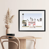 Shop Palm Springs Pink Door Photo Art Print-Boho, Green, Landscape, Photography, Pink, Tropical, View All-framed poster wall decor artwork