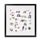 Shop Beach Bathers II (Square) Art Print-Coastal, Neutrals, People, Square, Tropical, View All-framed painted poster wall decor artwork