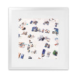 Shop Beach Bathers II (Square) Art Print-Coastal, Neutrals, People, Square, Tropical, View All-framed painted poster wall decor artwork