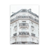Shop Paris Building I Canvas Art Print-Grey, Hamptons, Portrait, View All, White-framed wall decor artwork