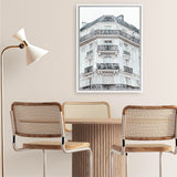Shop Paris Building I Canvas Art Print-Grey, Hamptons, Portrait, View All, White-framed wall decor artwork