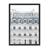 Shop Paris Building II Canvas Art Print-Grey, Hamptons, Portrait, View All, White-framed wall decor artwork