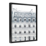 Shop Paris Building II Canvas Art Print-Grey, Hamptons, Portrait, View All, White-framed wall decor artwork