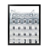 Shop Paris Building II Art Print-Grey, Hamptons, Portrait, View All, White-framed painted poster wall decor artwork