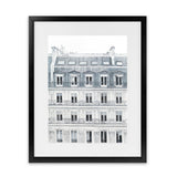 Shop Paris Building II Art Print-Grey, Hamptons, Portrait, View All, White-framed painted poster wall decor artwork
