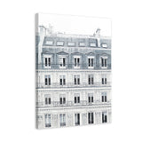Shop Paris Building II Canvas Art Print-Grey, Hamptons, Portrait, View All, White-framed wall decor artwork