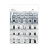 Shop Paris Building II Canvas Art Print-Grey, Hamptons, Portrait, View All, White-framed wall decor artwork