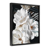 Shop Springtime Blooms Canvas Art Print-Black, Florals, Hamptons, Portrait, View All, White-framed wall decor artwork