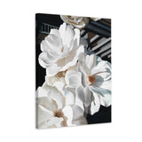 Shop Springtime Blooms Canvas Art Print-Black, Florals, Hamptons, Portrait, View All, White-framed wall decor artwork