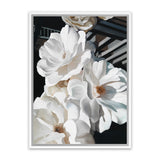 Shop Springtime Blooms Canvas Art Print-Black, Florals, Hamptons, Portrait, View All, White-framed wall decor artwork