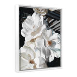 Shop Springtime Blooms Canvas Art Print-Black, Florals, Hamptons, Portrait, View All, White-framed wall decor artwork