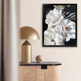 Shop Springtime Blooms Art Print-Black, Florals, Hamptons, Portrait, View All, White-framed painted poster wall decor artwork