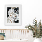 Shop Springtime Blooms Art Print-Black, Florals, Hamptons, Portrait, View All, White-framed painted poster wall decor artwork