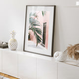 Shop Palm Doorway I Art Print-Boho, Coastal, Green, Pink, Portrait, Tropical, View All-framed painted poster wall decor artwork