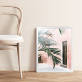 Shop Palm Doorway I Art Print-Boho, Coastal, Green, Pink, Portrait, Tropical, View All-framed painted poster wall decor artwork