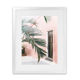 Shop Palm Doorway I Art Print-Boho, Coastal, Green, Pink, Portrait, Tropical, View All-framed painted poster wall decor artwork