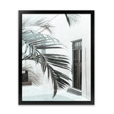 Shop Palm Doorway II Art Print-Boho, Coastal, Green, Portrait, Tropical, View All, White-framed painted poster wall decor artwork