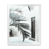 Shop Palm Doorway II Art Print-Boho, Coastal, Green, Portrait, Tropical, View All, White-framed painted poster wall decor artwork