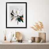 Shop White Magnolia I Art Print-Florals, Hamptons, Portrait, View All, White-framed painted poster wall decor artwork