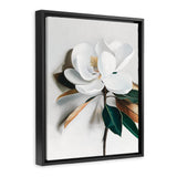 Shop White Magnolia I Canvas Art Print-Florals, Hamptons, Portrait, View All, White-framed wall decor artwork