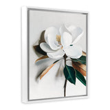 Shop White Magnolia I Canvas Art Print-Florals, Hamptons, Portrait, View All, White-framed wall decor artwork
