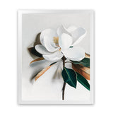 Shop White Magnolia I Art Print-Florals, Hamptons, Portrait, View All, White-framed painted poster wall decor artwork