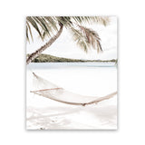 Shop Island Hammock Photo Art Print-Boho, Coastal, Green, Neutrals, Photography, Portrait, Tropical, View All, White-framed poster wall decor artwork