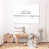 Shop Sun Parasol Photo Canvas Art Print-Boho, Coastal, Hamptons, Landscape, Photography, Photography Canvas Prints, View All, White-framed wall decor artwork