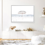 Shop Sun Parasol Photo Canvas Art Print-Boho, Coastal, Hamptons, Landscape, Photography, Photography Canvas Prints, View All, White-framed wall decor artwork