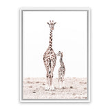 Shop Giraffes I Photo Canvas Print-Animals, Baby Nursery, Neutrals, Photography Canvas Prints, Portrait, View All, White-framed wall decor artwork