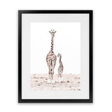 Shop Giraffes I Photo Art Print-Animals, Baby Nursery, Neutrals, Photography, Portrait, View All, White-framed poster wall decor artwork