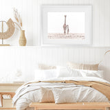 Shop Giraffes II Photo Art Print-Animals, Baby Nursery, Landscape, Neutrals, Photography, View All, White-framed poster wall decor artwork