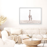 Shop Giraffes II Photo Canvas Print-Animals, Baby Nursery, Landscape, Neutrals, Photography Canvas Prints, View All, White-framed wall decor artwork