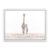 Shop Giraffes II Photo Canvas Print-Animals, Baby Nursery, Landscape, Neutrals, Photography Canvas Prints, View All, White-framed wall decor artwork