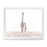 Shop Giraffes II Photo Art Print-Animals, Baby Nursery, Landscape, Neutrals, Photography, View All, White-framed poster wall decor artwork