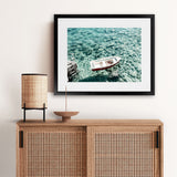 Shop Capri Boat I Photo Art Print-Amalfi Coast Italy, Blue, Coastal, Green, Landscape, Photography, View All-framed poster wall decor artwork