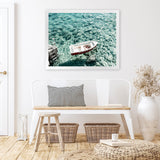 Shop Capri Boat I Photo Art Print-Amalfi Coast Italy, Blue, Coastal, Green, Landscape, Photography, View All-framed poster wall decor artwork