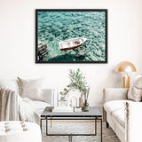 Shop Capri Boat I Photo Canvas Art Print-Amalfi Coast Italy, Blue, Coastal, Green, Landscape, Photography, Photography Canvas Prints, View All-framed wall decor artwork