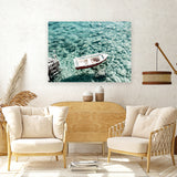 Shop Capri Boat I Photo Canvas Art Print-Amalfi Coast Italy, Blue, Coastal, Green, Landscape, Photography, Photography Canvas Prints, View All-framed wall decor artwork