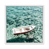 Shop Capri Boat I (Square) Photo Canvas Art Print-Blue, Coastal, Green, Photography, Photography Canvas Prints, Square, View All-framed wall decor artwork